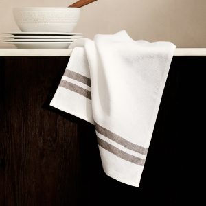 Waffle-linen striped dish cloth