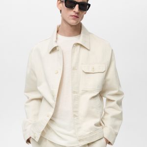 Linen-blend jacket with pockets