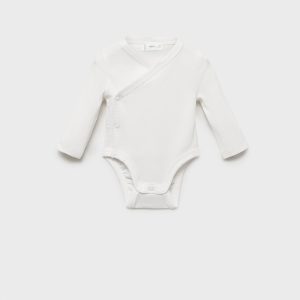 V-neck bodysuit with buttons