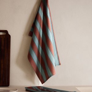 Two-tone striped kitchen towels