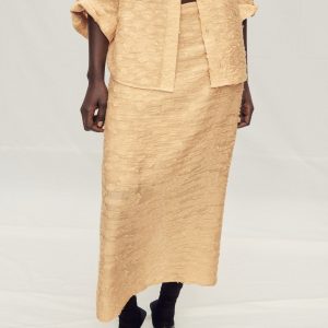 Textured straight skirt