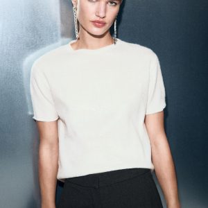 Short-sleeved sequin sweater