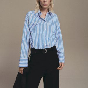 Zipped straight trousers