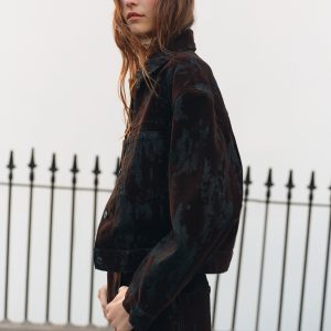 Wide-leg devoré jeans