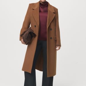 Double-breasted wool coat