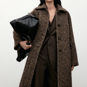 Speckled wool overcoat