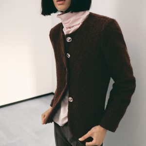 Bouclé jacket with jewel buttons