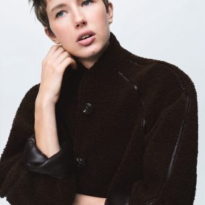 Shearling-effect reversible jacket