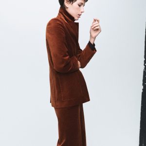 Velvet suit jacket with pockets
