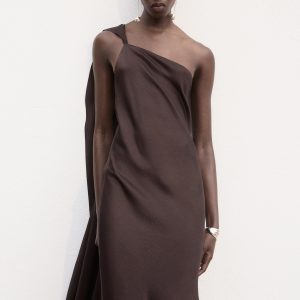 Asymmetrical satin dress