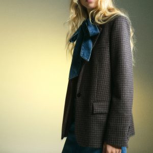 Wool check blazer