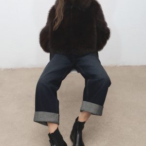 Ankle boots with elastic panel and buckle