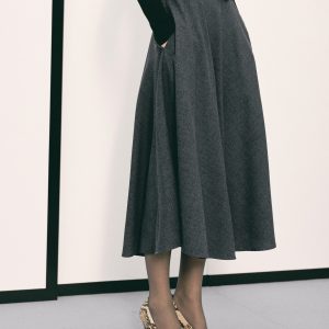 A-line wool-blend skirt