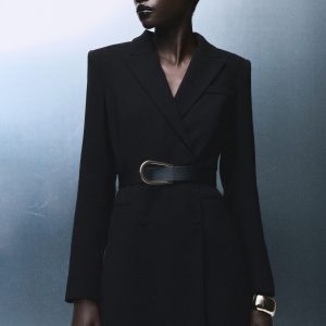 Blazer-style dress with belt