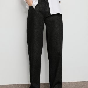 Shiny straight-leg jeans